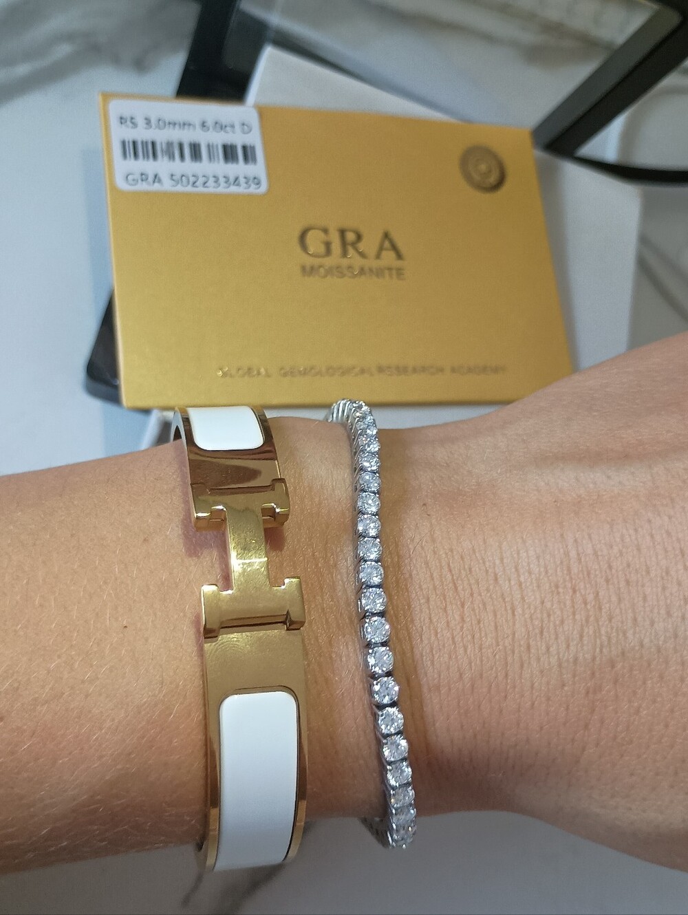Moissanite Silver 3mm Tennis Bracelet 7in Pass Tester Brand New